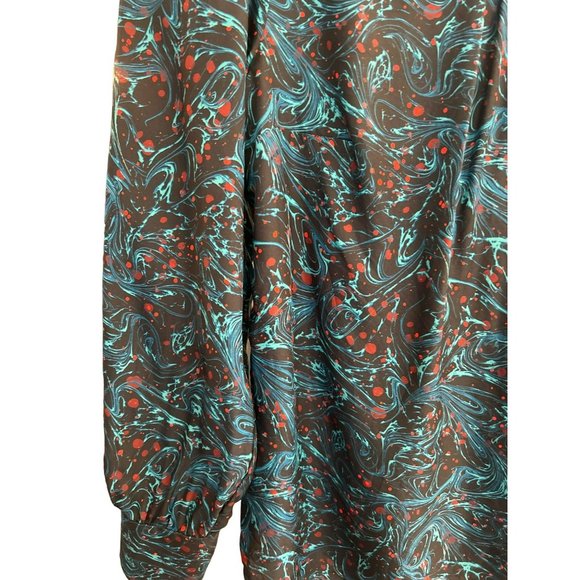 Cefinn Women's Olivia Gathered Printed Twill Blouse US Size 4 Silk Blend Swirl - Picture 2 of 4